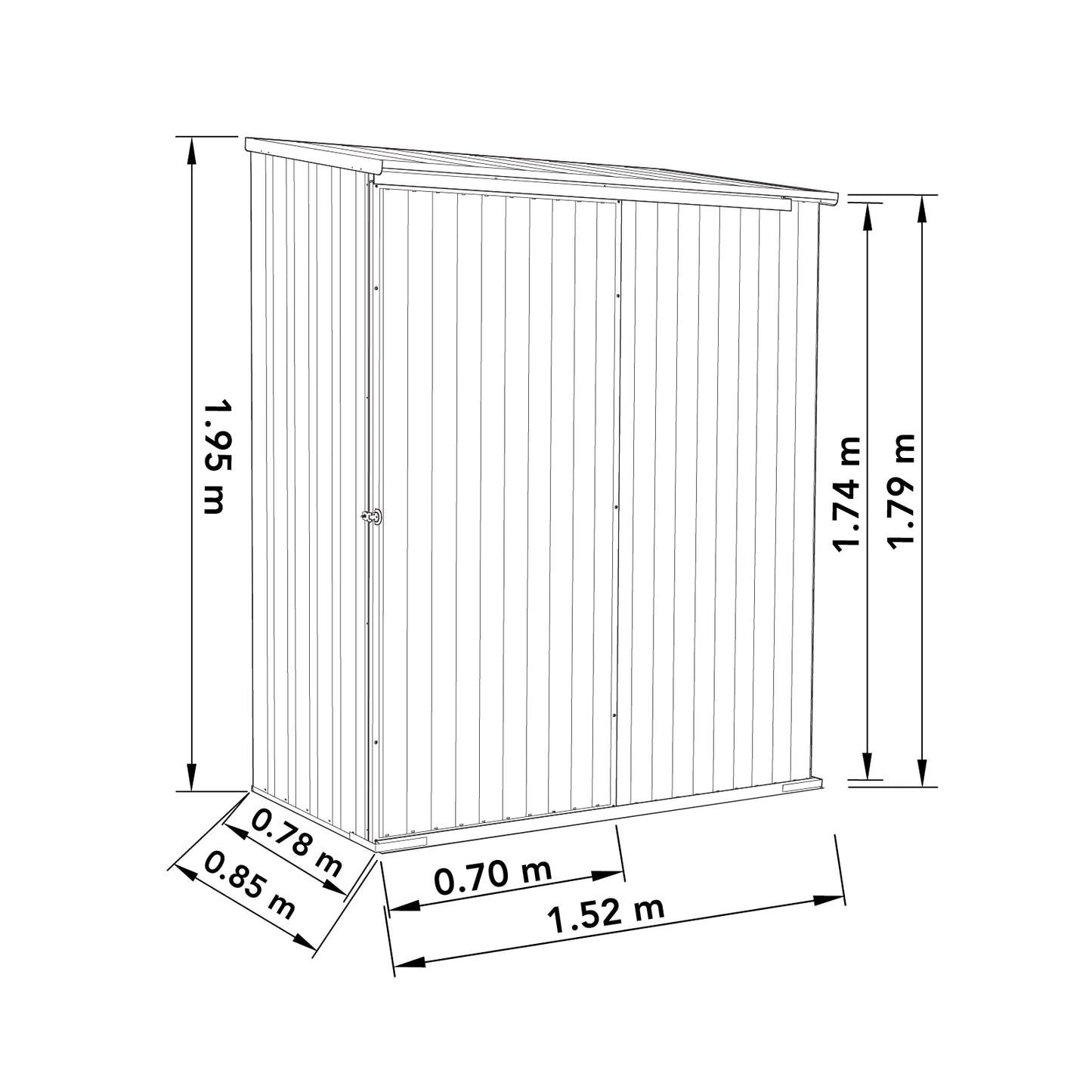 Ezislider Shed Kit 1.52mW x 0.78mD x 1.95mH