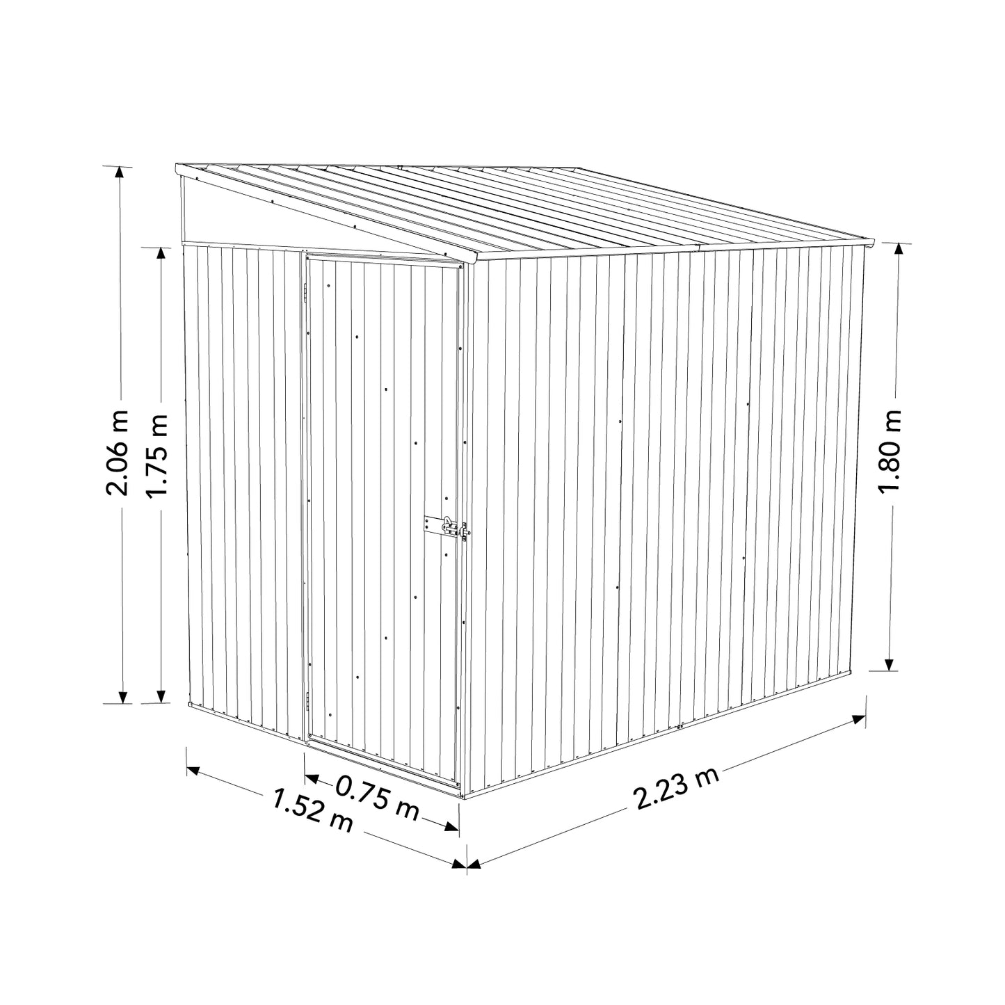 Narrow Shed Kit 1.52mW x 2.26mD x 2.06mH