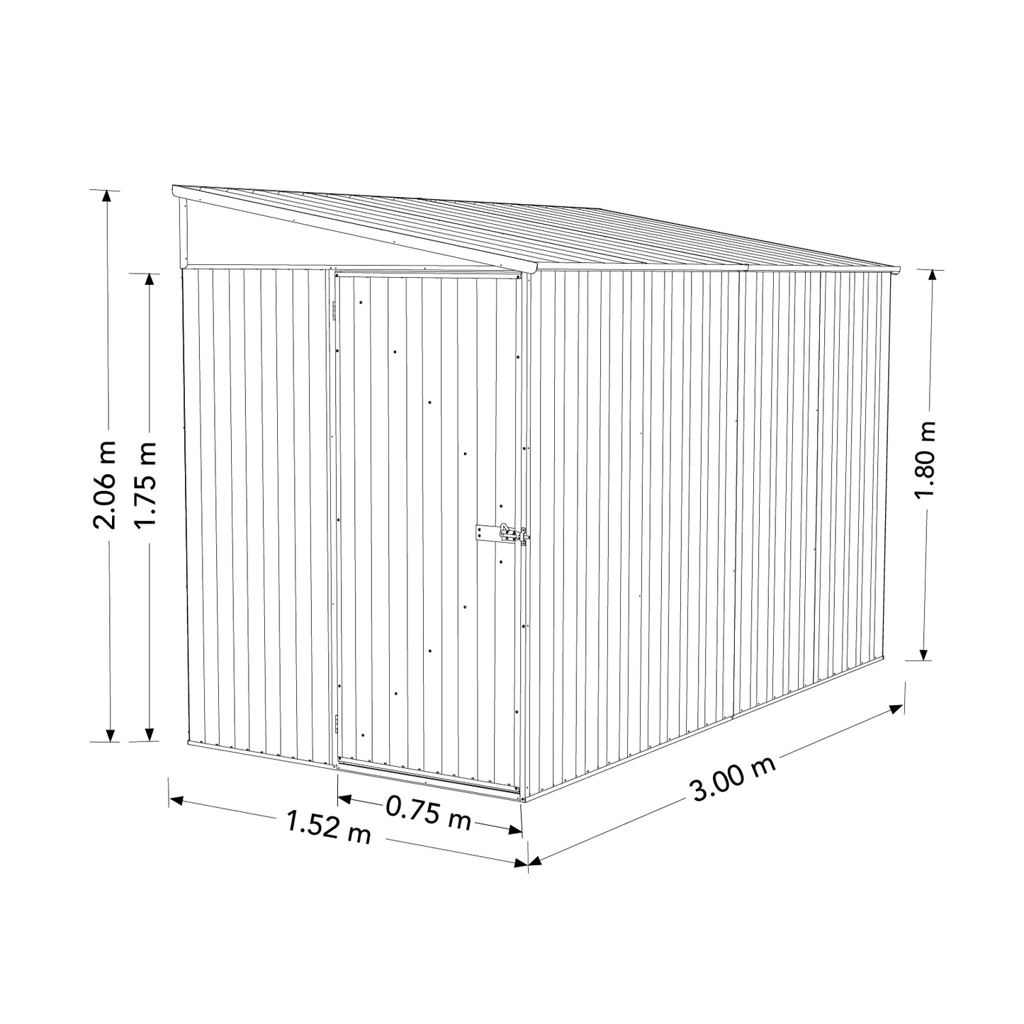 Narrow Shed Kit 1.52mW x 3.00mD x 2.06mH