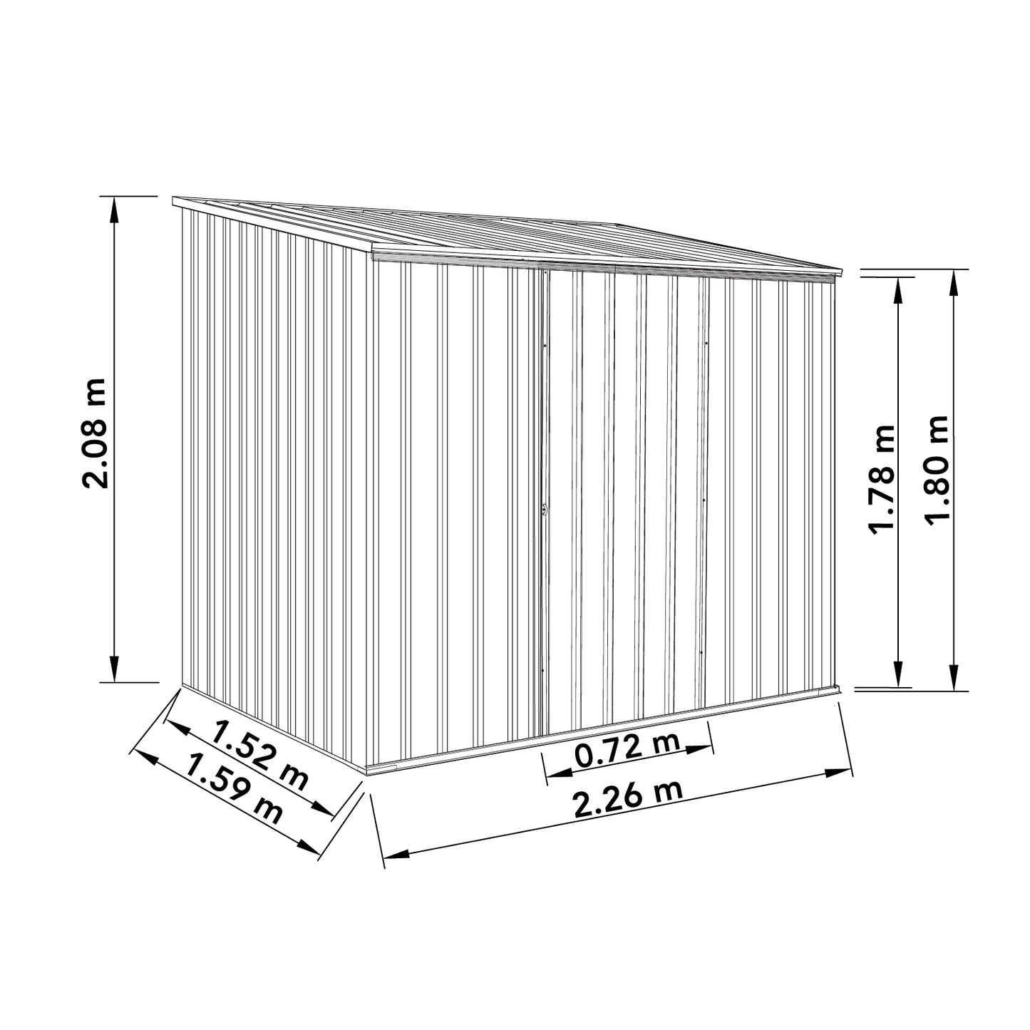 Ezislider Shed Kit 2.26mW x 1.52mD x 2.08mH