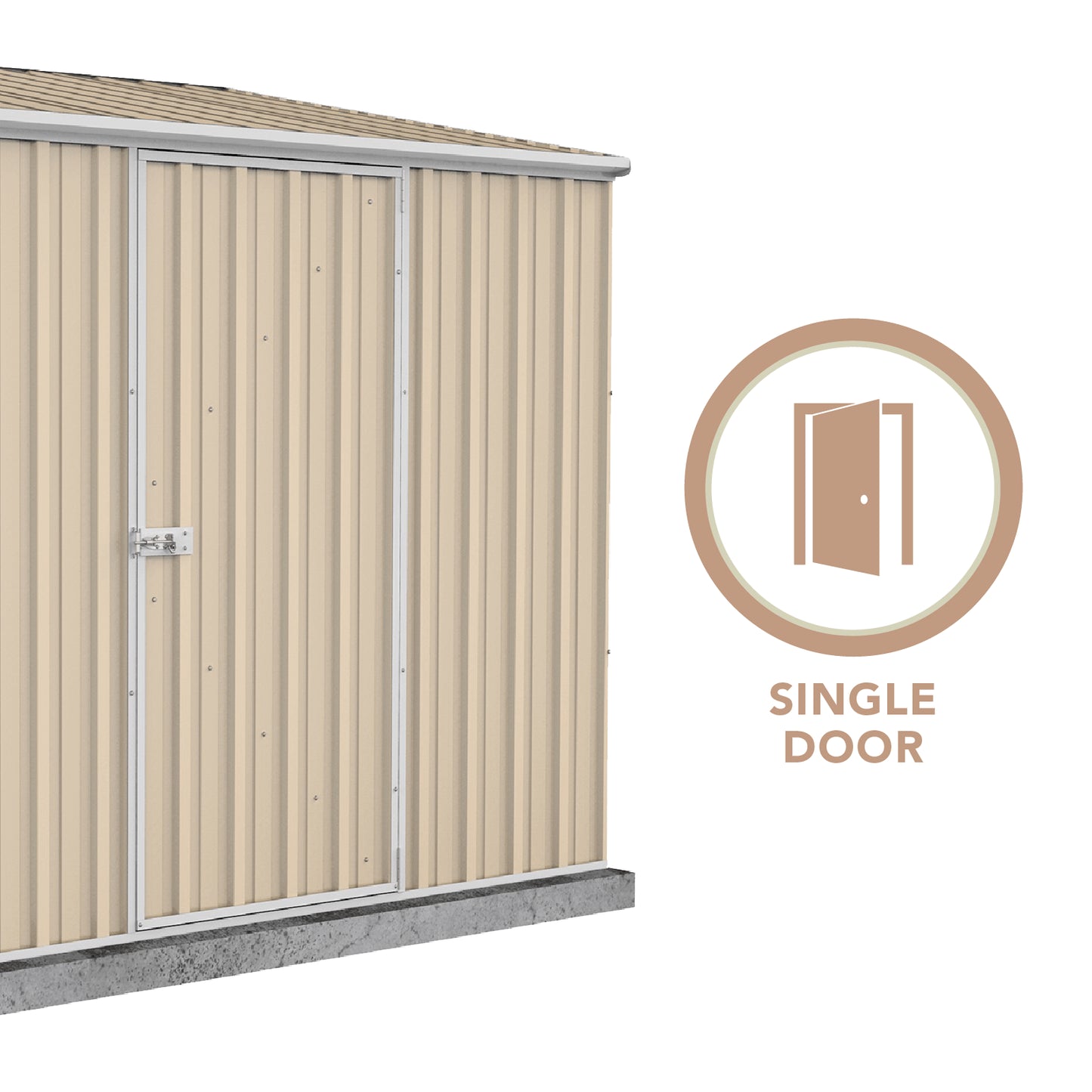 Absco Economy Garden Shed Single Door 2.26mW x 1.52mD x 2.08mH