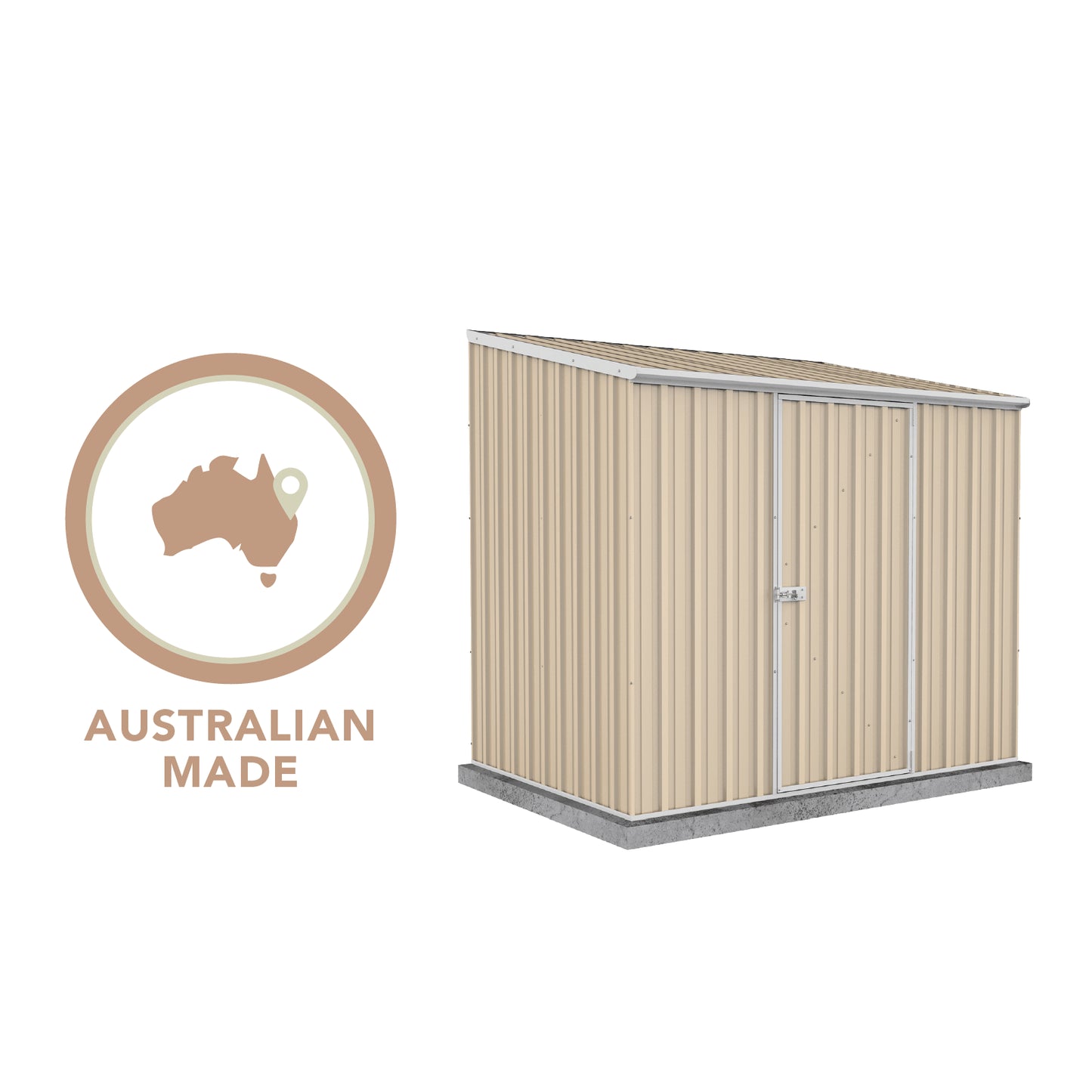 Absco Economy Garden Shed Single Door 2.26mW x 1.52mD x 2.08mH