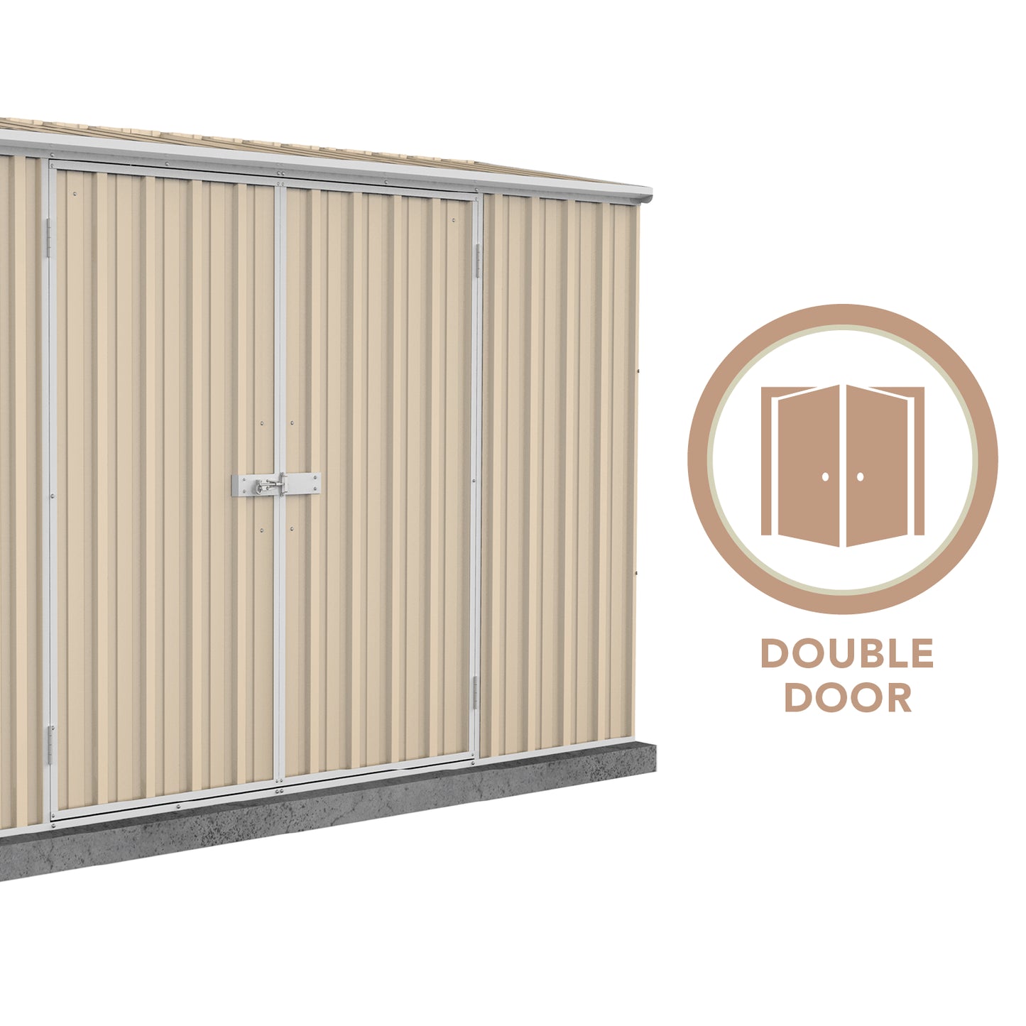 Absco Economy Garden Shed Double Door 3.00mW x 0.78mD x 1.95mH