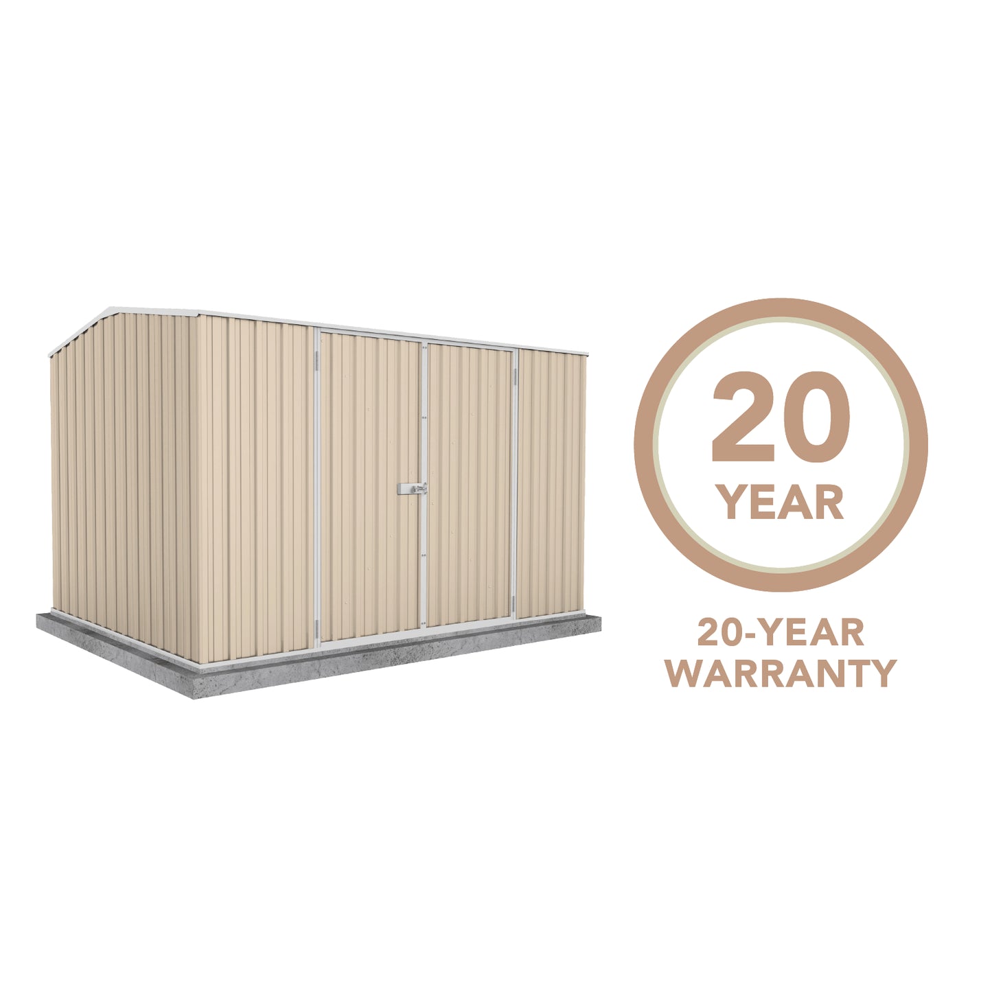 Absco Economy Garden Shed Double Door 3.00mW x 2.26mD x 2.00mH