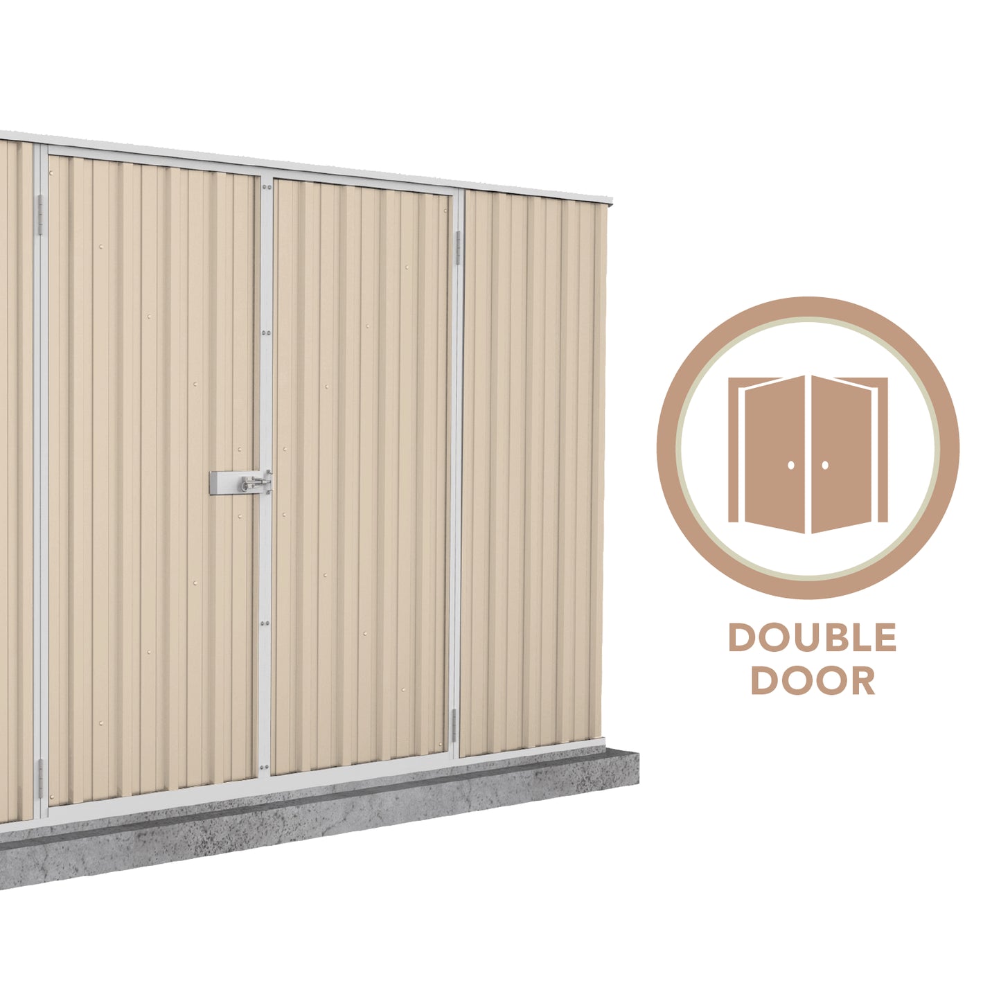 Absco Economy Garden Shed Double Door 3.00mW x 2.26mD x 2.00mH