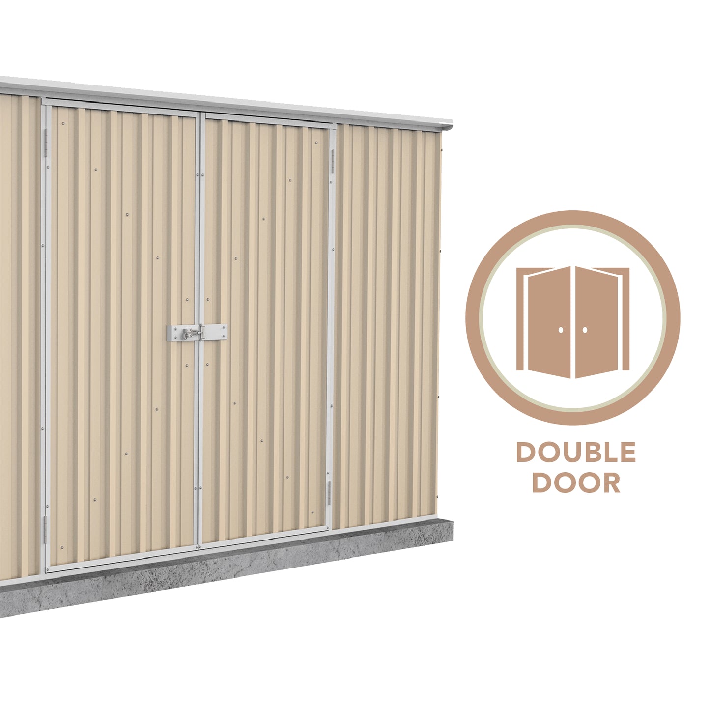 Absco Economy Garden Shed Double Door 3.00mW x 3.00mD x 2.06mH