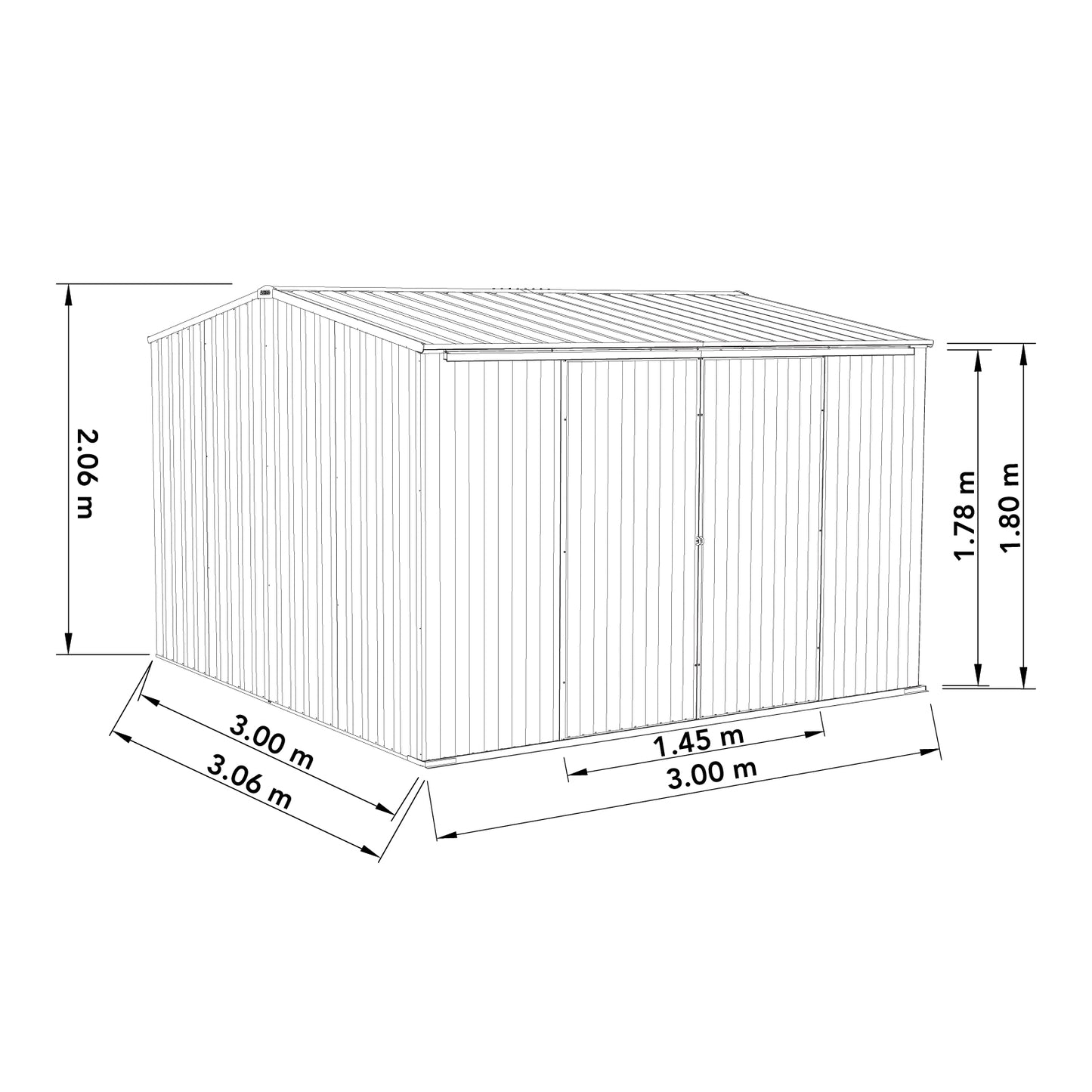 Ezislider Shed Kit 3.00mW x 3.00mD x 2.06mH