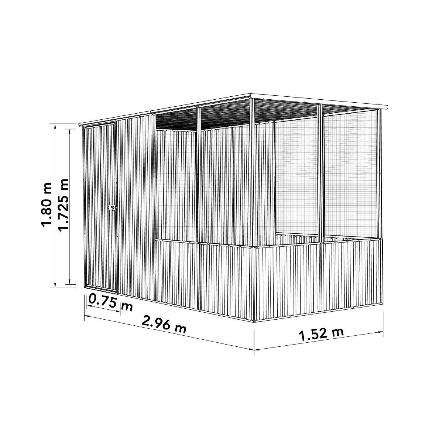 Chicken Coop – 1.52mW x 2.96mD x 1.80mH