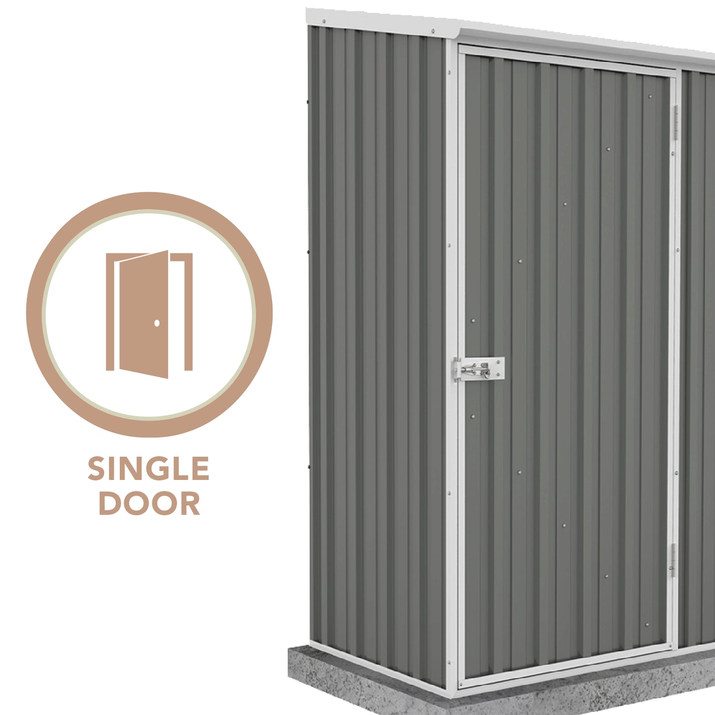 Absco Economy Garden Shed Single Door 1.52mW x 0.78mD x 1.95mH