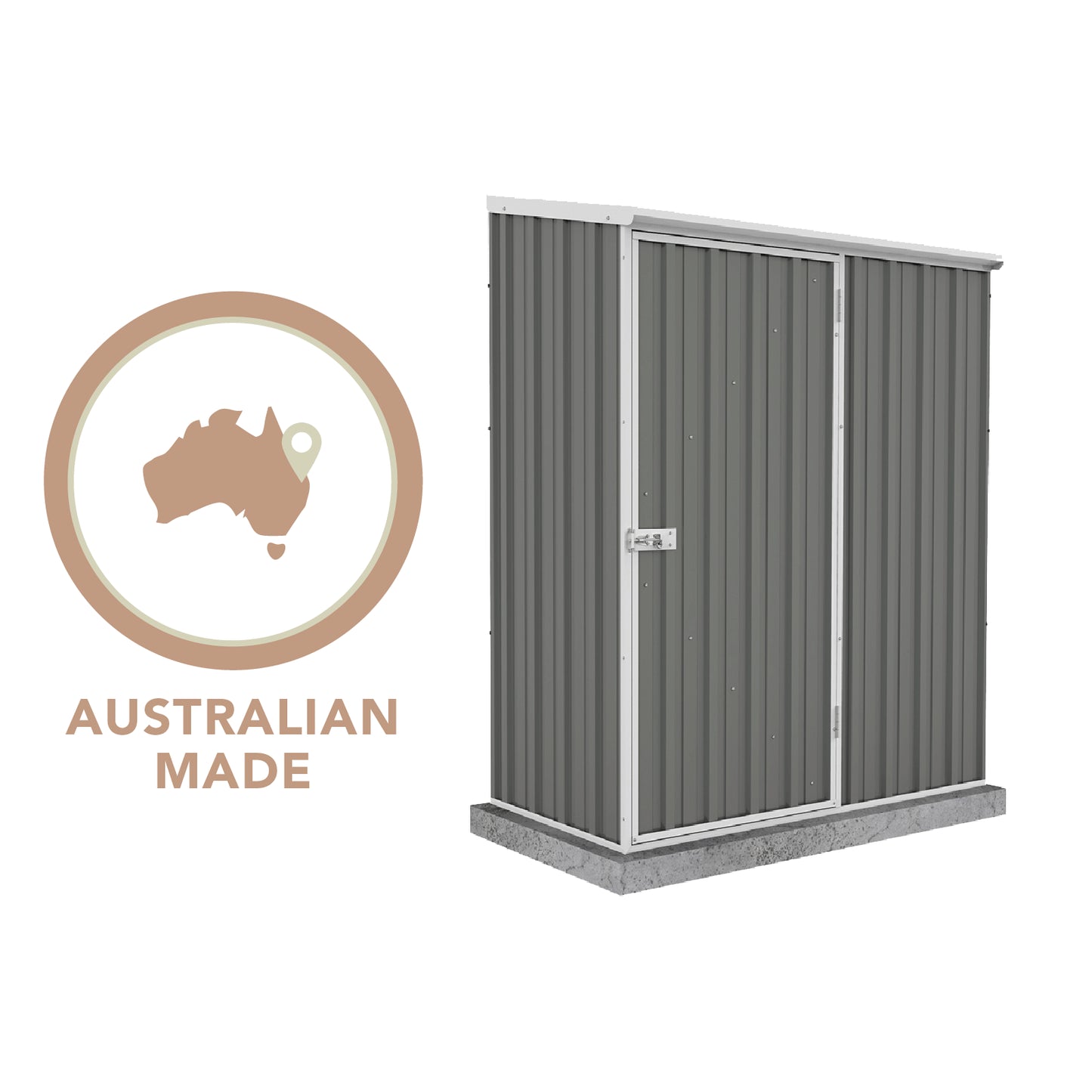 Absco Economy Garden Shed Single Door 1.52mW x 0.78mD x 1.95mH