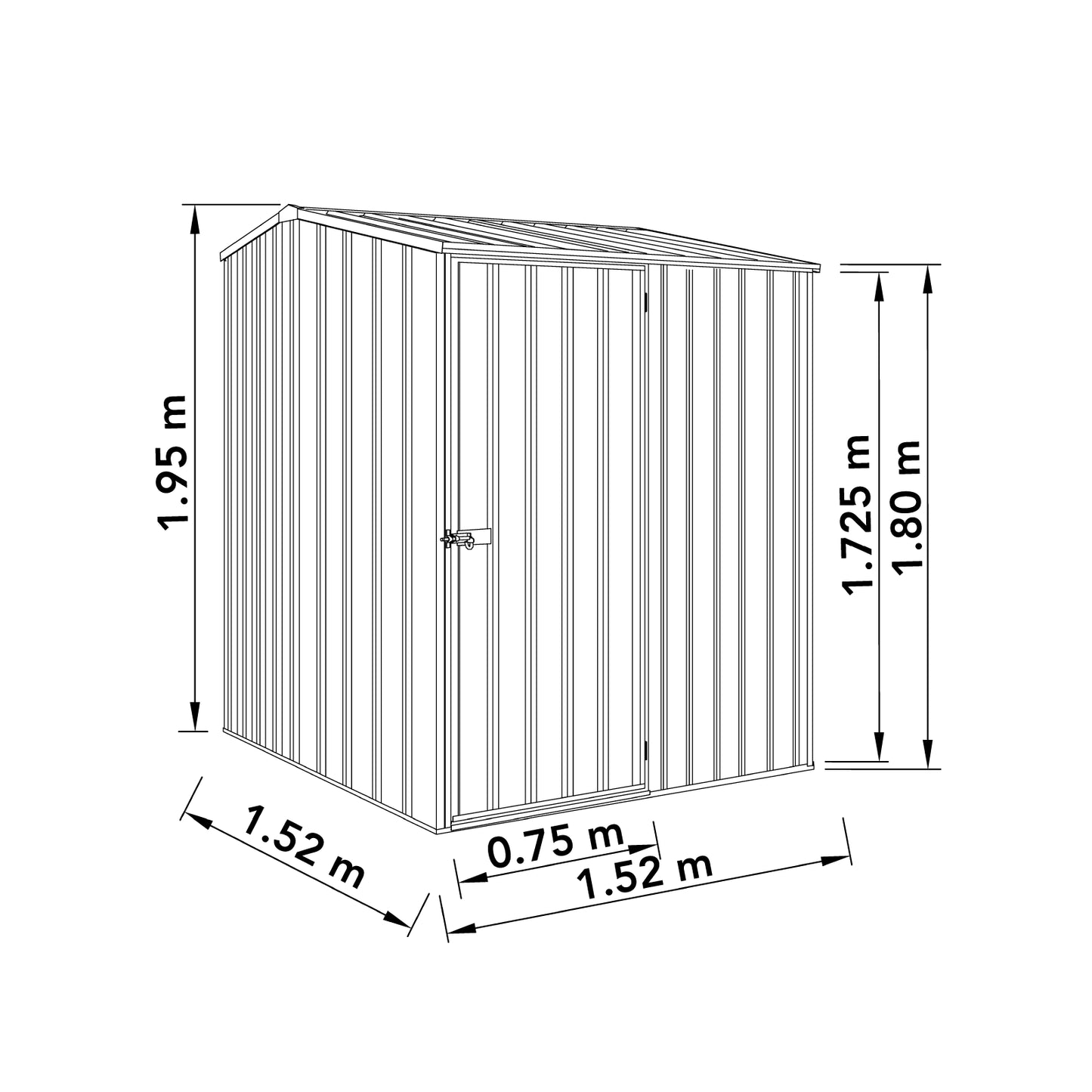 Premier Garden Shed Kit – 1.52mW x 1.52mD x 1.95mH