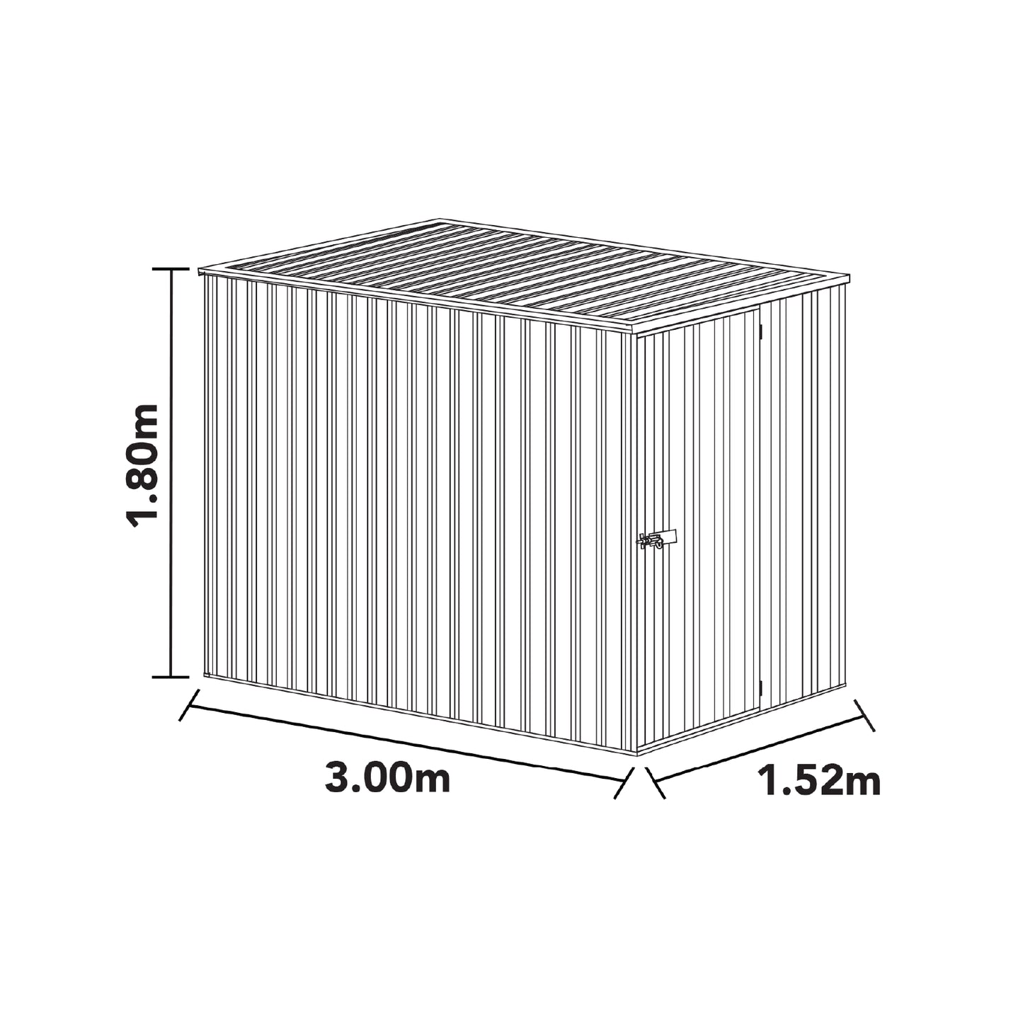 Basic Shed Kit – 1.52mW x 3.00mD x 1.80mH