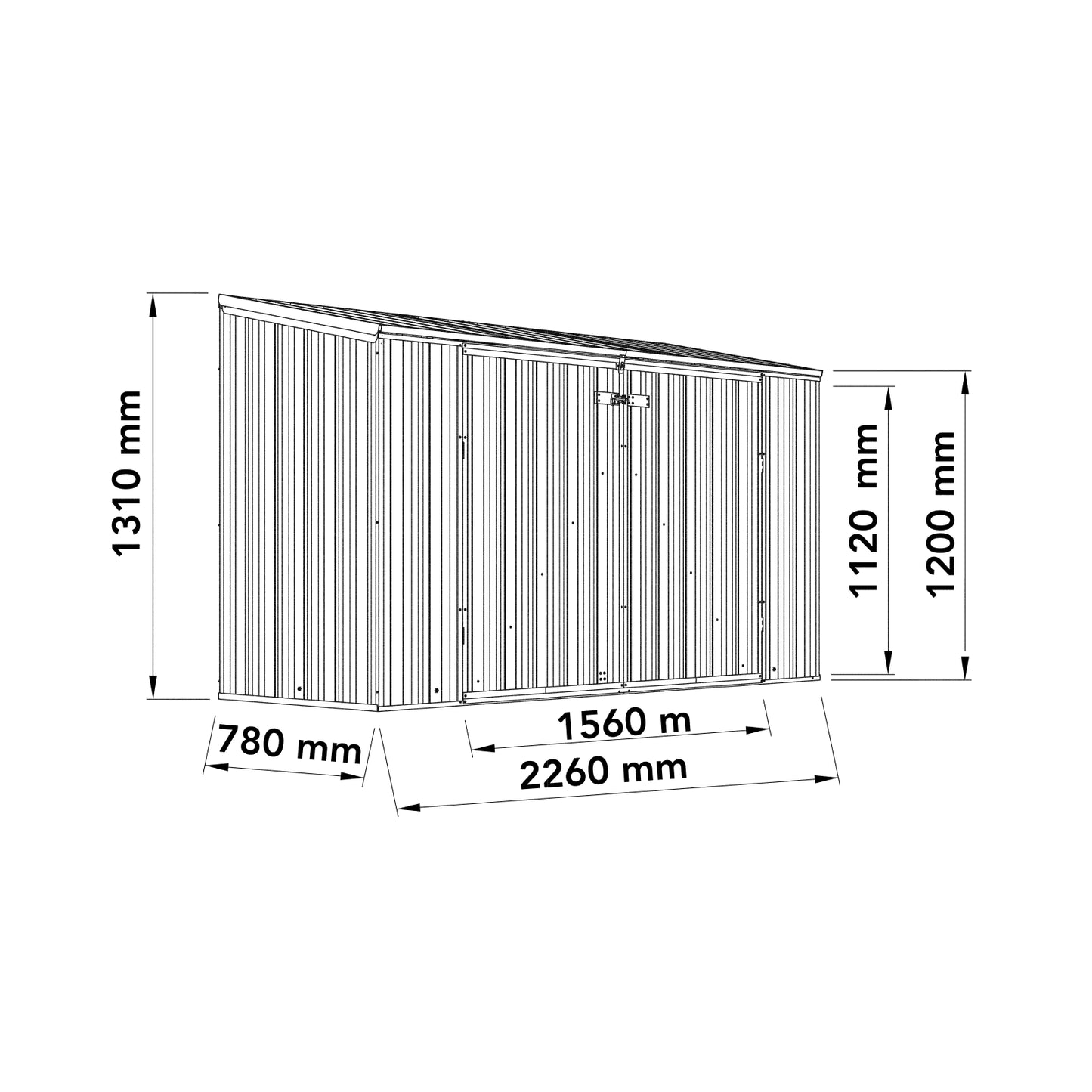 Bike Shed 2.26mH x 0.78mH x 1.31mH