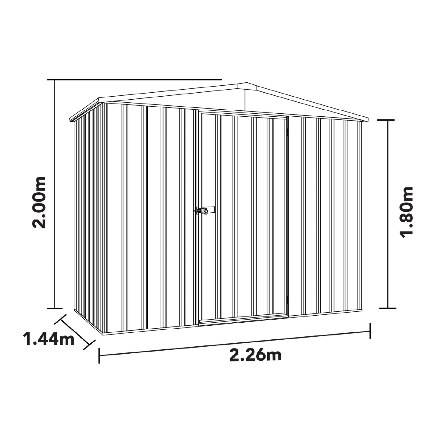 Regent Garden Shed Kit – 2.26mW x 1.44mD x 2.00mH