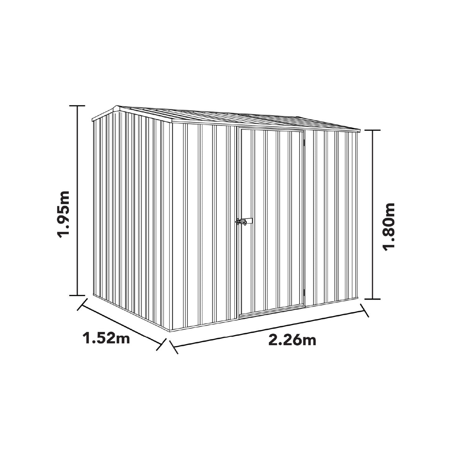 Premier Garden Shed Kit – 2.26mW x 1.52mD x 1.95mH