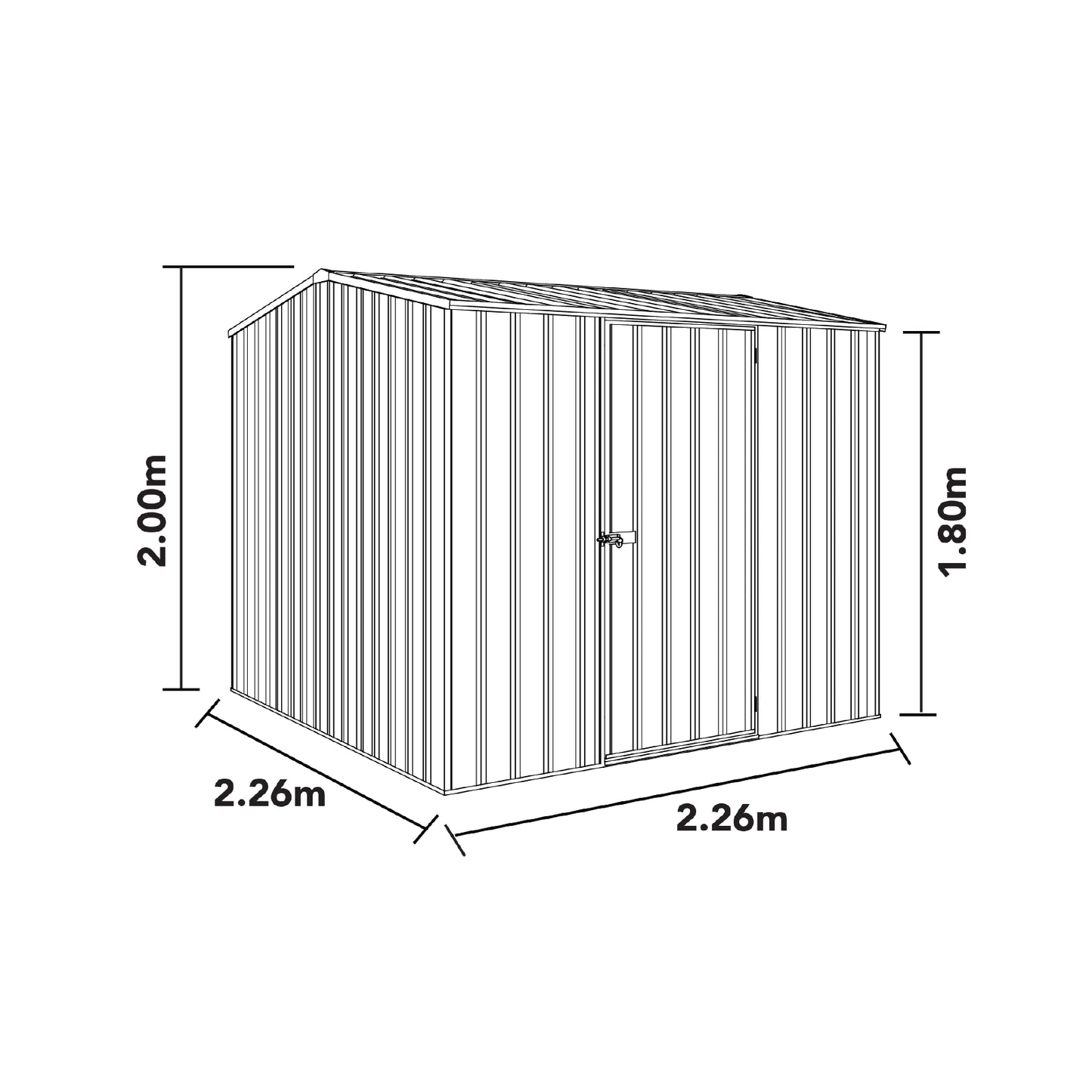 Premier Garden Shed Kit – 2.26mW x 2.26mD x 2.00mH