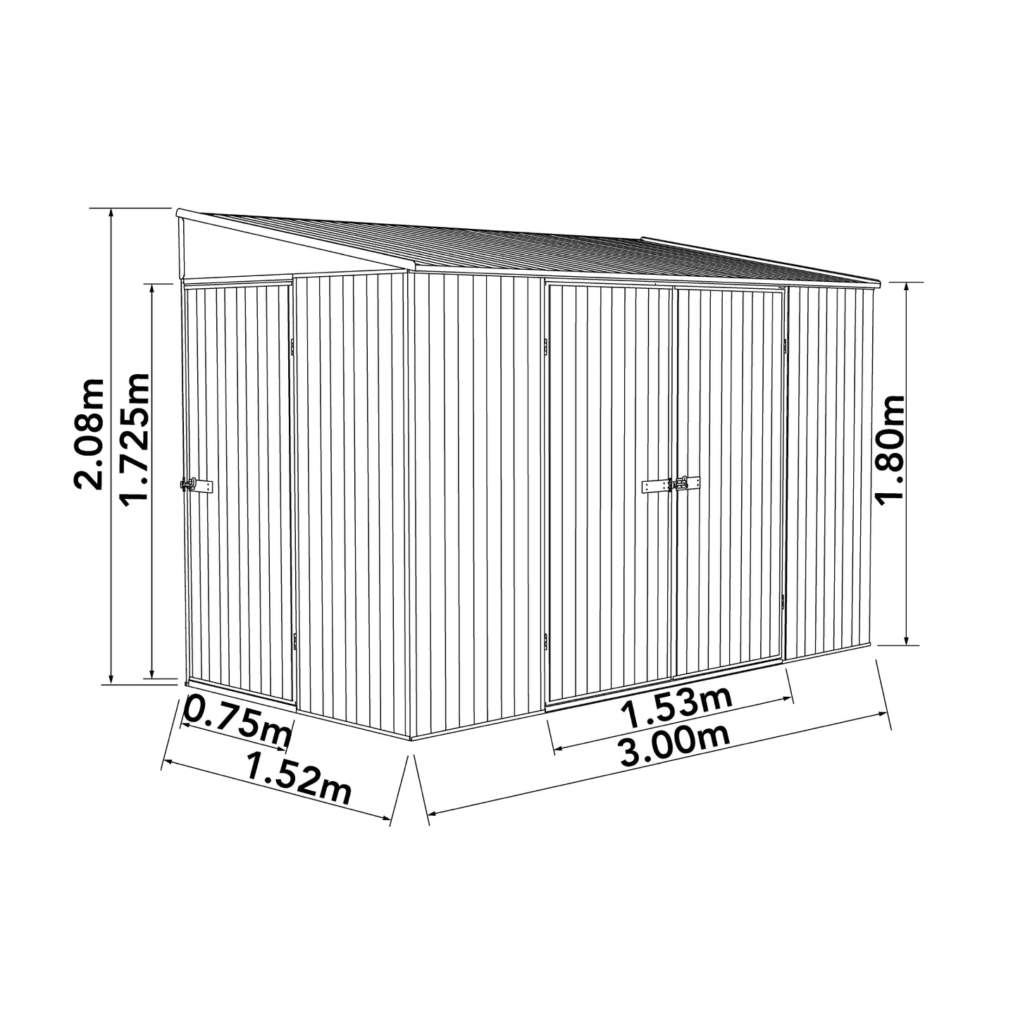 Bike Shed 3.00mW x 1.52mD x 2.08mH