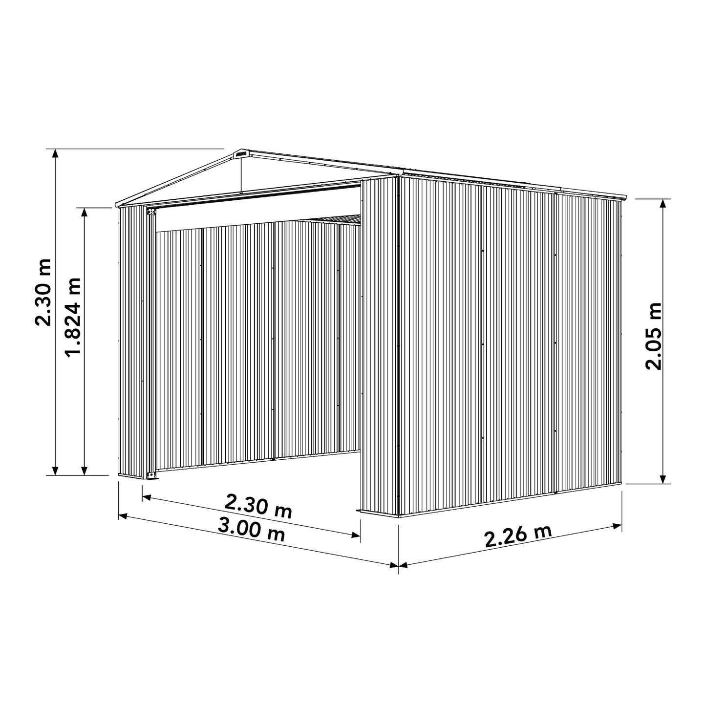 Bushranger Shed Kit – 3.00mW x 2.26mD x 2.30mH