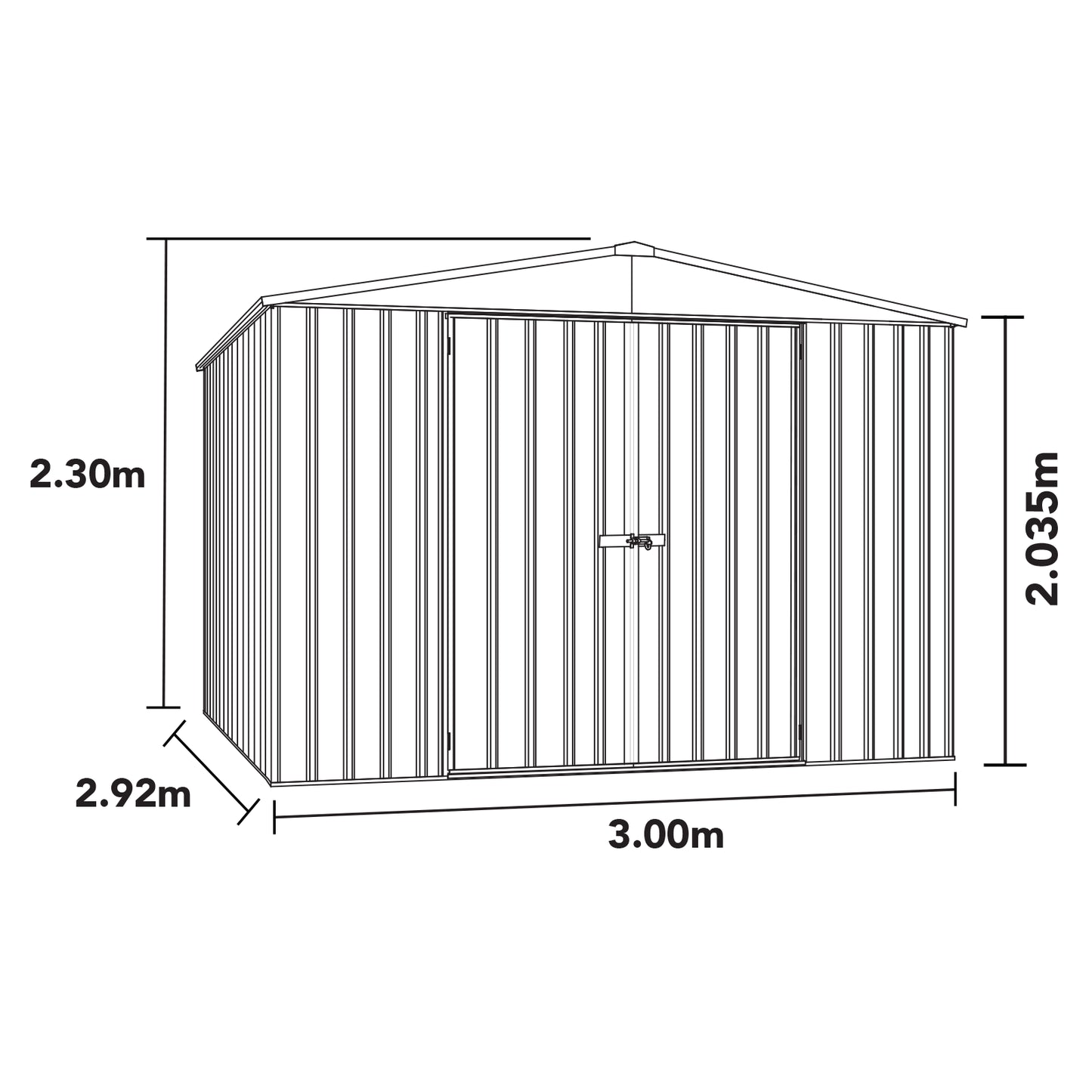 Highlander Shed Kit – 3.00mW x 2.92mD x 2.30mH