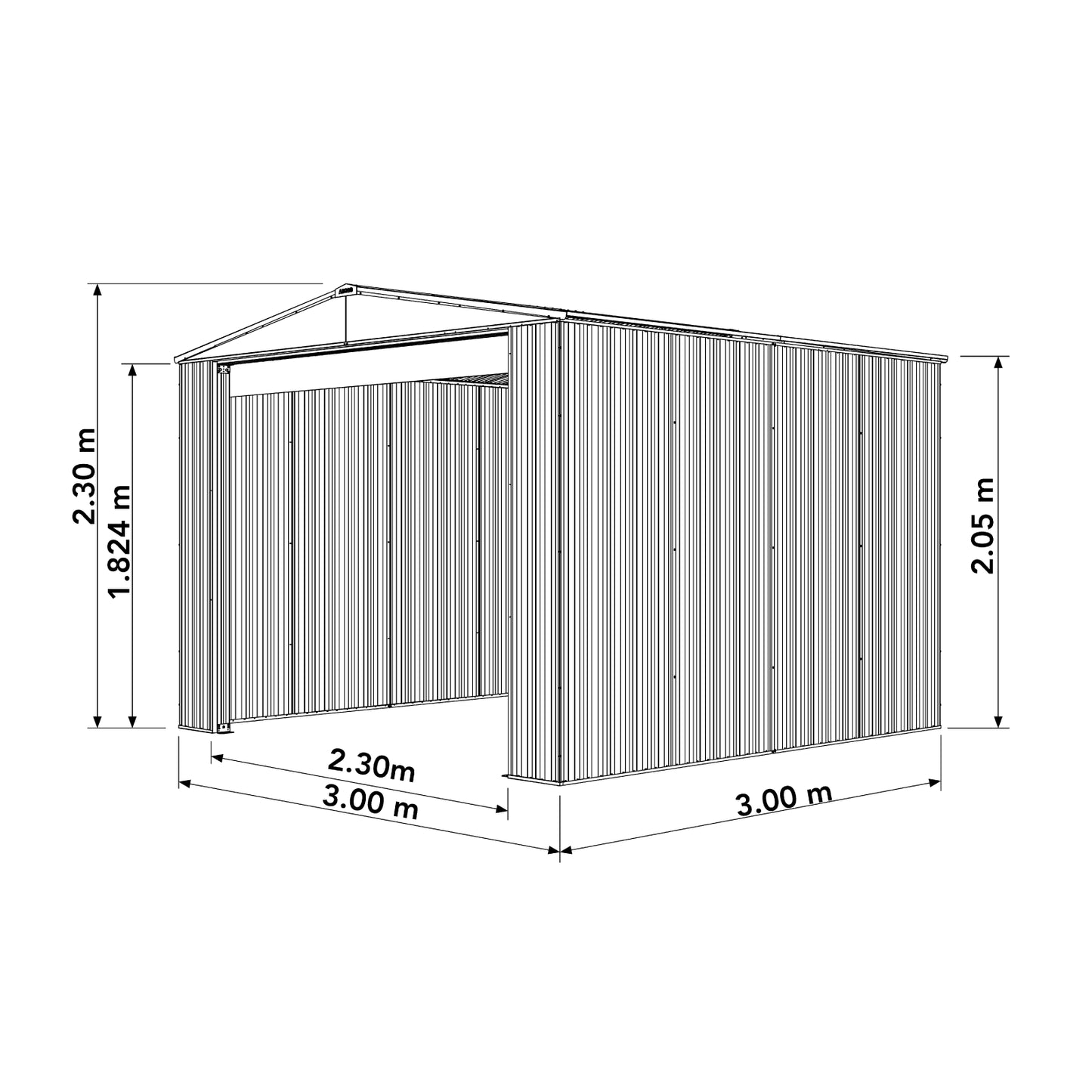 Bushranger Shed Kit – 3.00mW x 3.00mD x 2.30mH