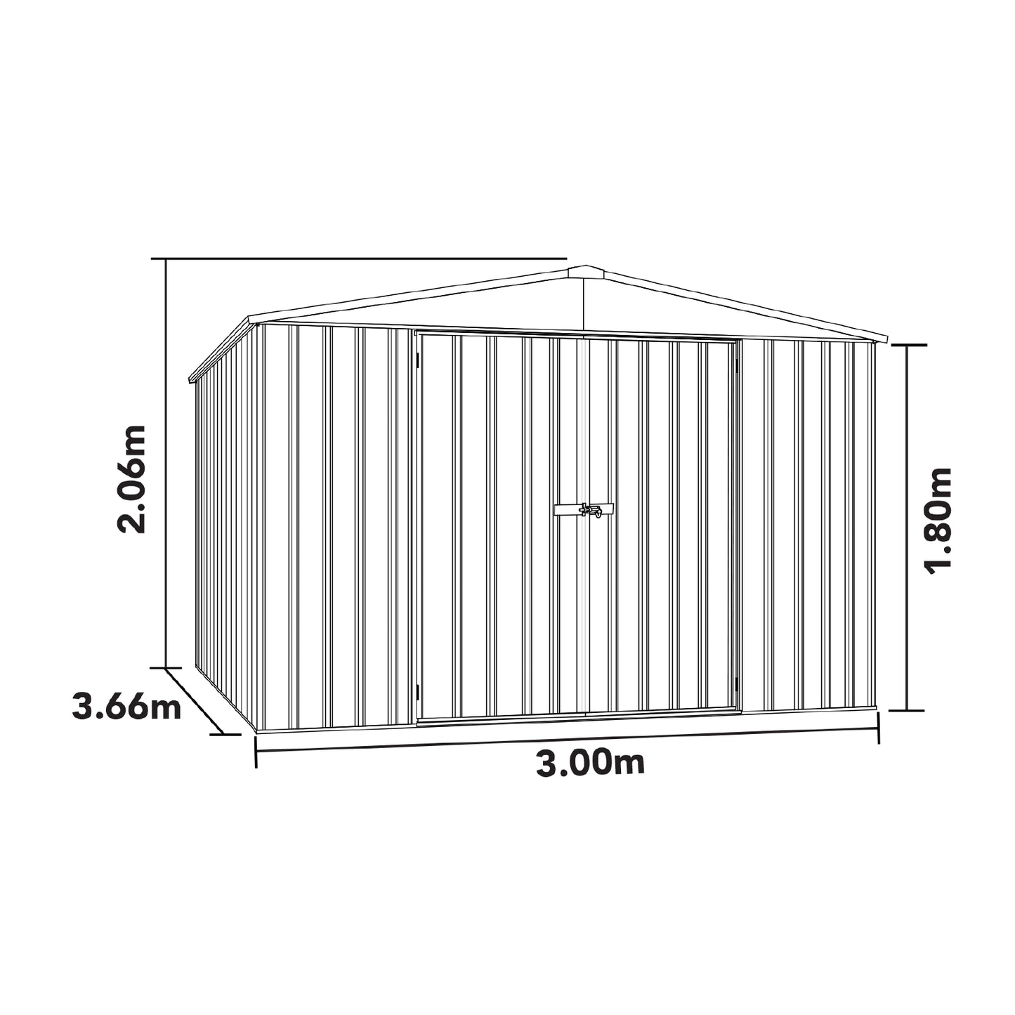 Regent Garden Shed Kit – 3.00mW x 3.66mD x 2.06mH