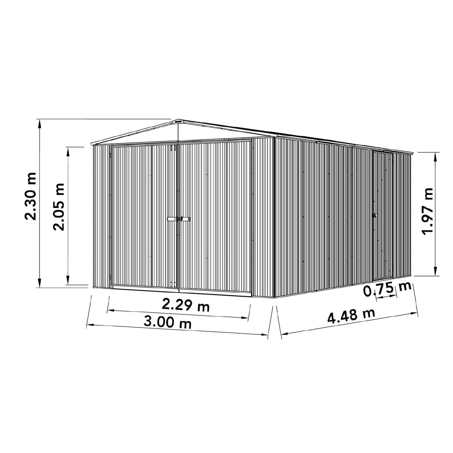 Highlander Shed Kit – 3.00mW x 4.48mD x 2.30mH