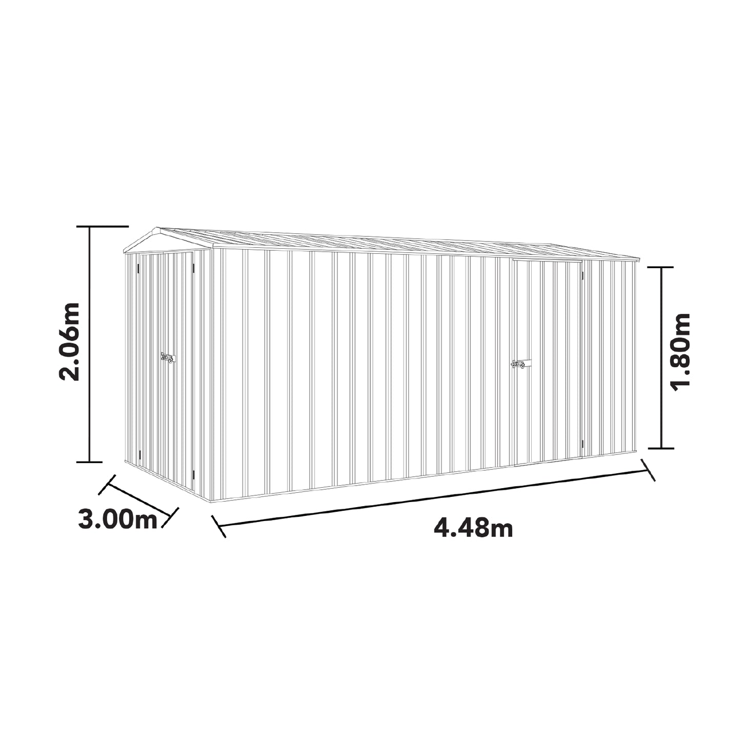 Utility Shed Kit – 3.00mW x 4.48mD x 2.06mH