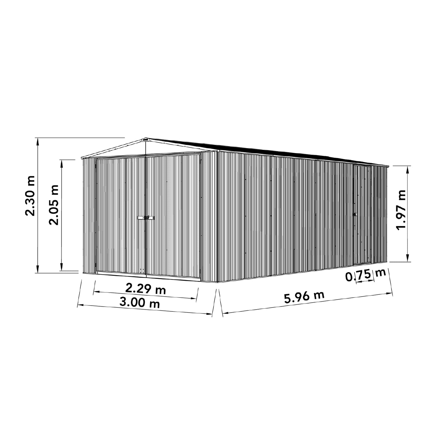 Highlander Shed Kit – 3.00mW x 5.96mD x 2.30mH