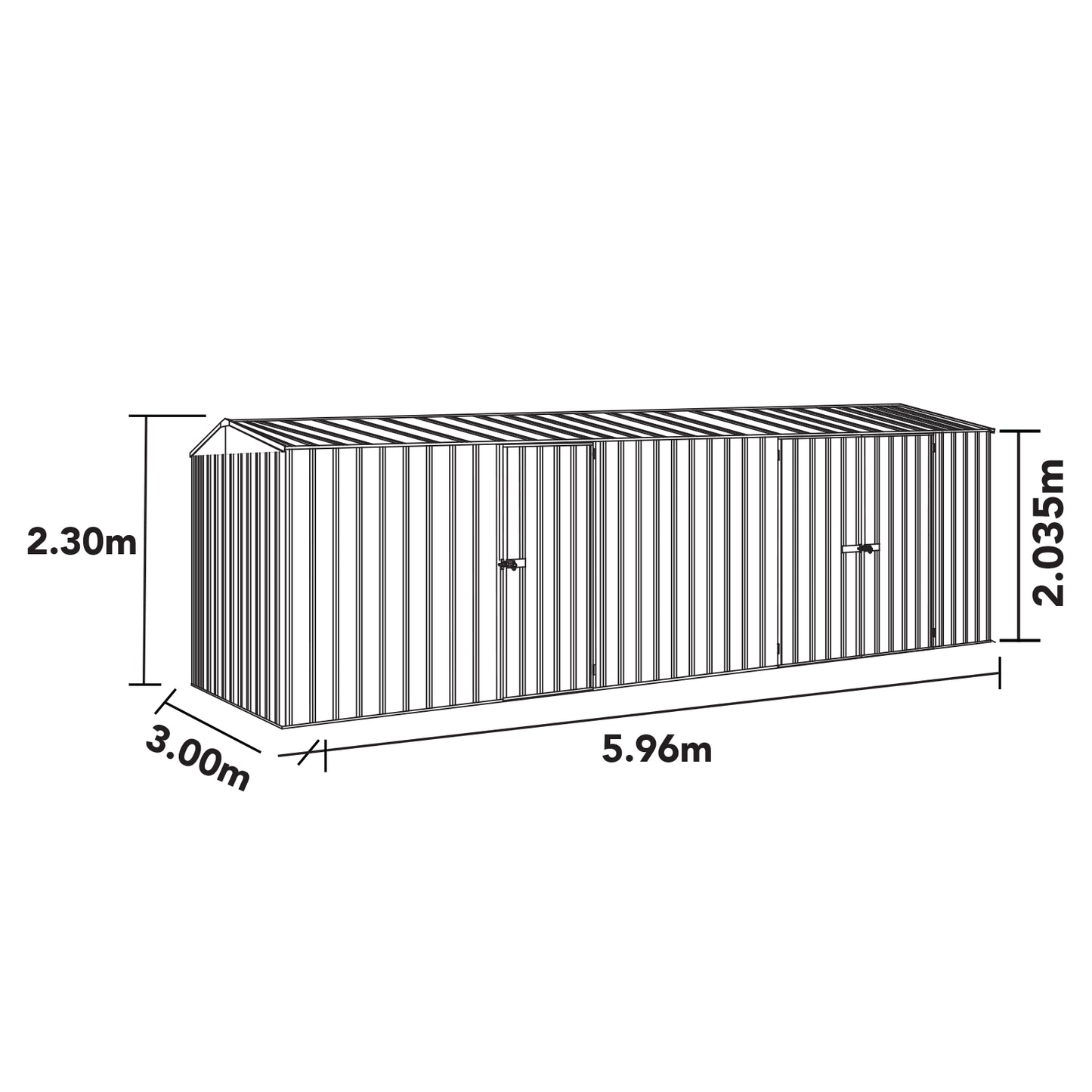 Highlander Shed Kit – 5.96mW x 3.00mD x 2.30mH