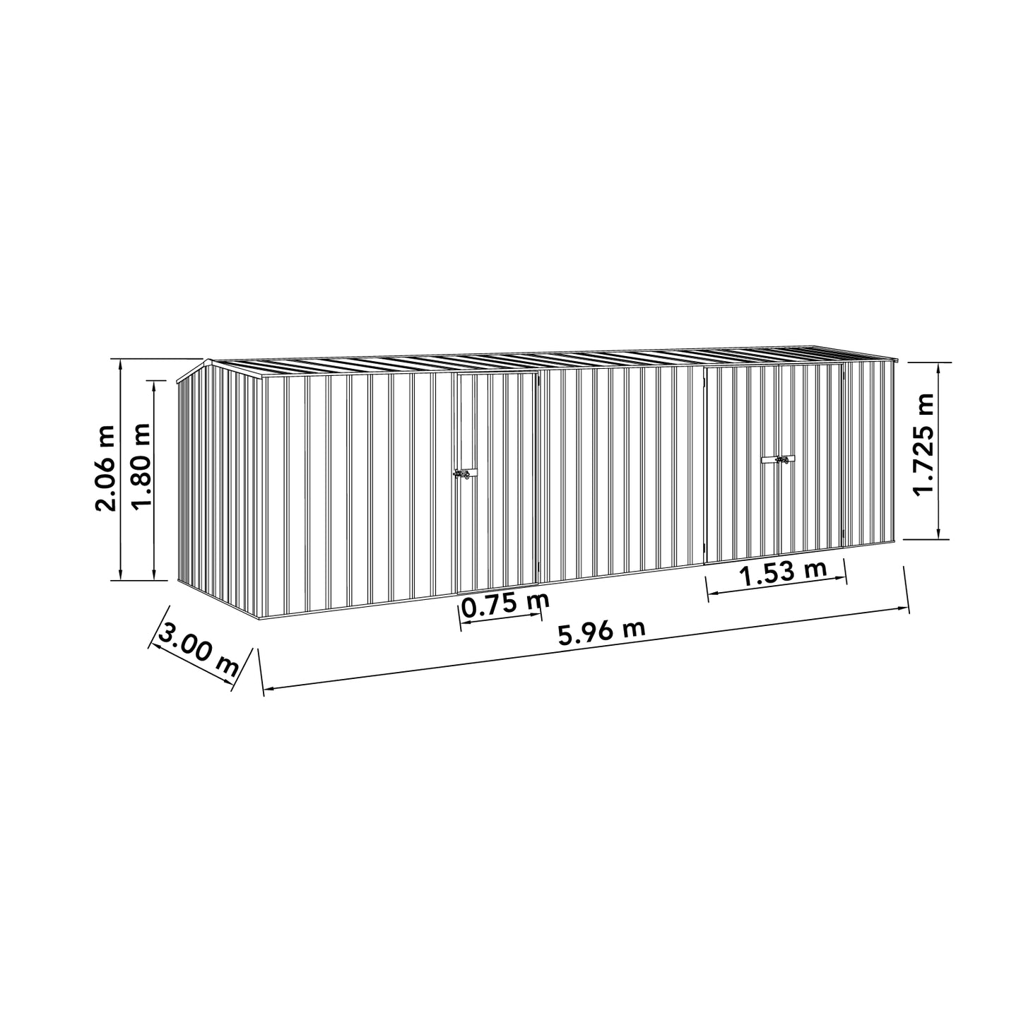 Workshop Shed Kit – 5.96mW x 3.00mD x 2.06mH