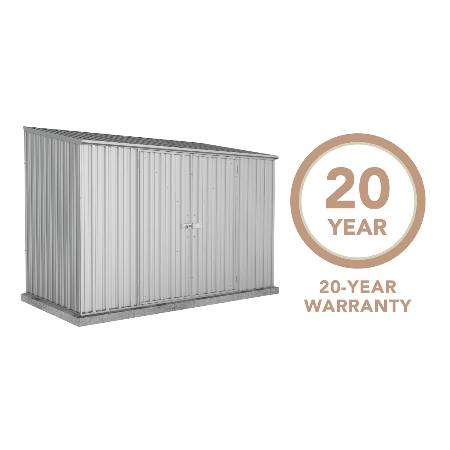 Absco Economy Garden Shed Double Door 3.00mW x 1.52mD x 2.06mH