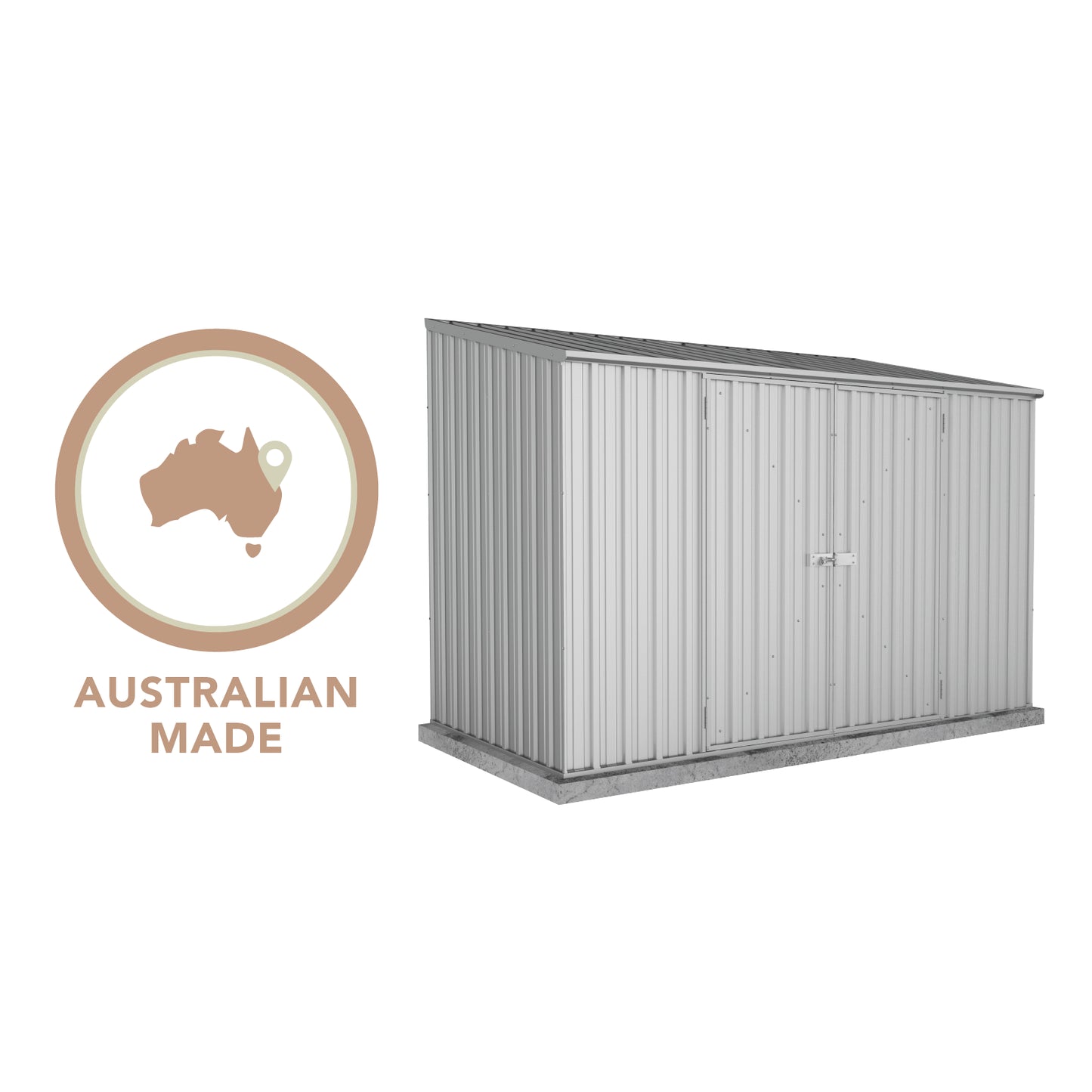 Absco Economy Garden Shed Double Door 3.00mW x 1.52mD x 2.06mH